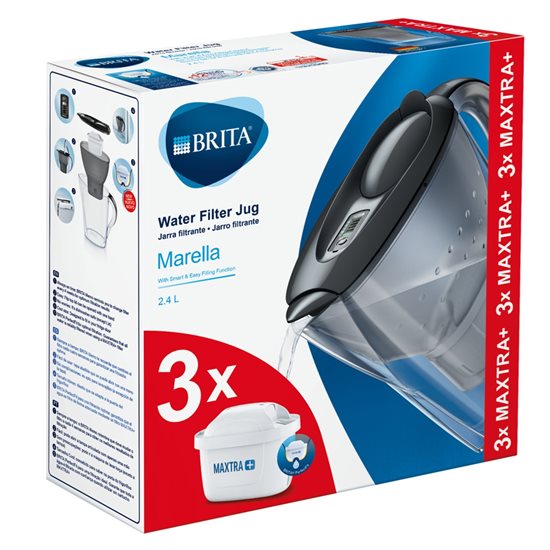 Starter pack BRITA Marella 2,4 L (grey) + 3 filtre Maxtra+