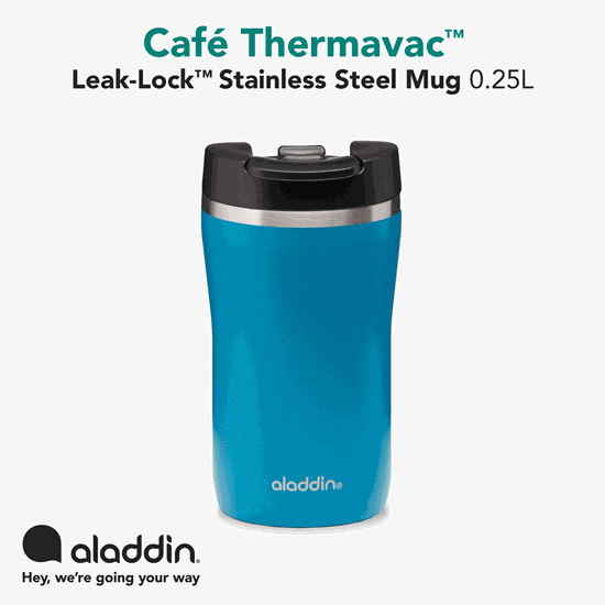 Termos inox, 250ml, "Cafe Thermavac", Aqua Blue - Aladdin