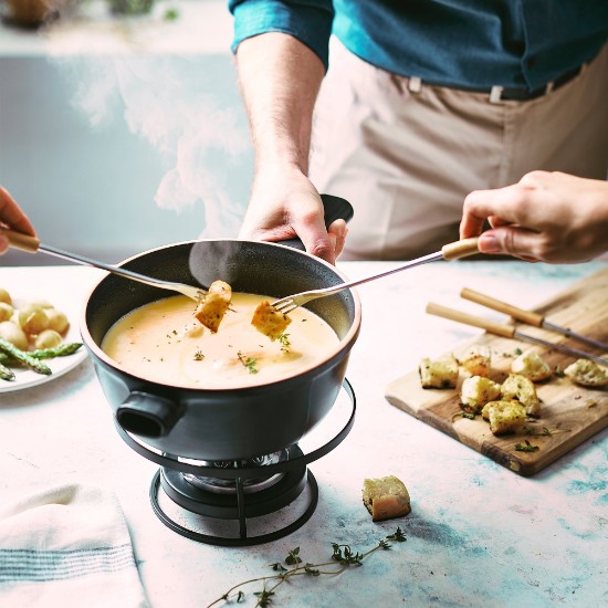 Set fondue, 22cm/2,1L, "Delight", Slate - Emile Henry