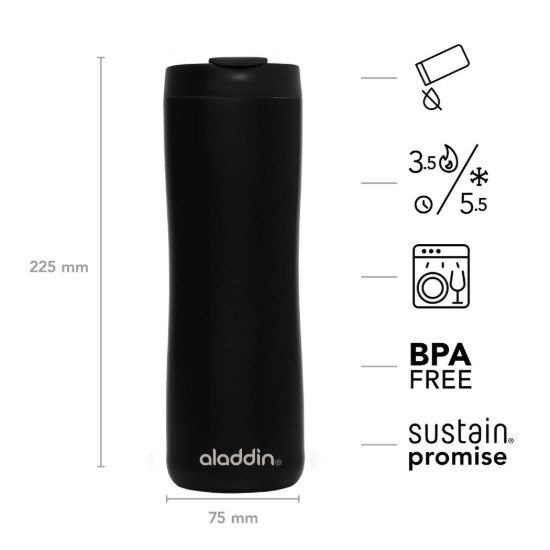 Cana termos, inox, 470ml, Negru - Aladdin
