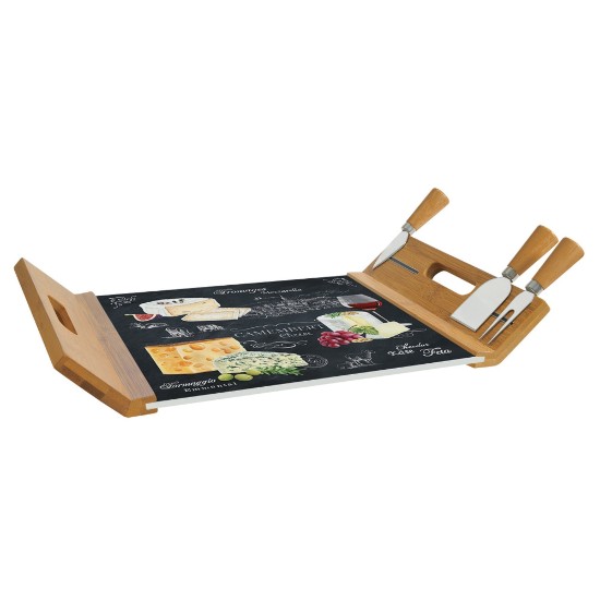 Set servire branzeturi 5 piese, 44 x 28 cm, "World of cheese" - Nuova R2S