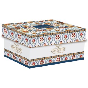 Ceainic portelan, 600ml, cu infuzor si 2 cani, "Paisley Abundance" - Easy Life