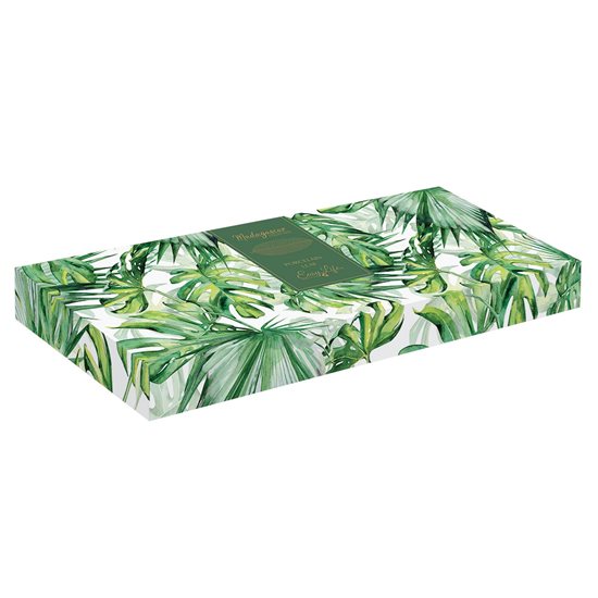 Platou portelan, 47x19 cm, "Tropical Leaves Green" - Nuova R2S