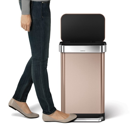 Cos de gunoi cu pedala, 45 L, Rose Gold - simplehuman