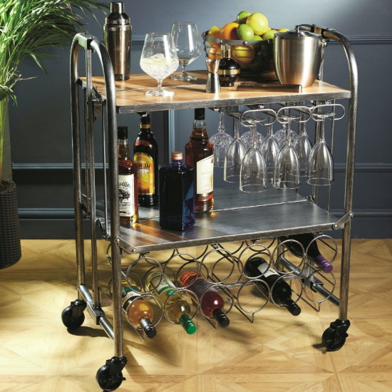 Carucior pentru bar, otel carbon, "Home Bar Drinks" - BarCraft