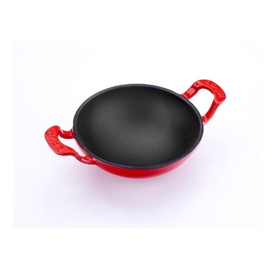 Tigaie wok cu capac sticla, fonta, 16cm, Rosu - LAVA