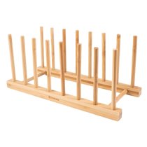 Suport multifunctional pentru farfurii si capace, din bambus - Zokura