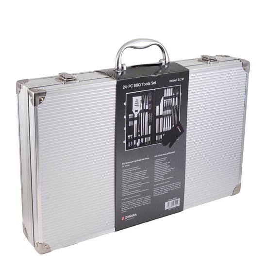 Set 24 piese pentru gratar, inox  - Zokura