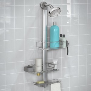 Suport ajustabil pentru accesorii dus "Plus", aluminiu anodizat - simplehuman
