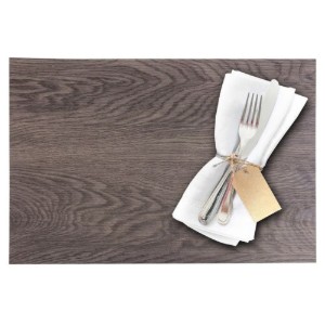 Suport farfurii (napron) "Nature", 45 x 30 cm, plastic, gri/maro - Saleen