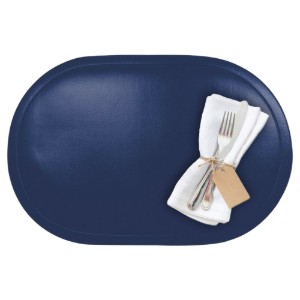 Suport farfurii (napron) oval, 45,5 x 29 cm, vinil, Albastru-cobalt, "Fun" - Saleen