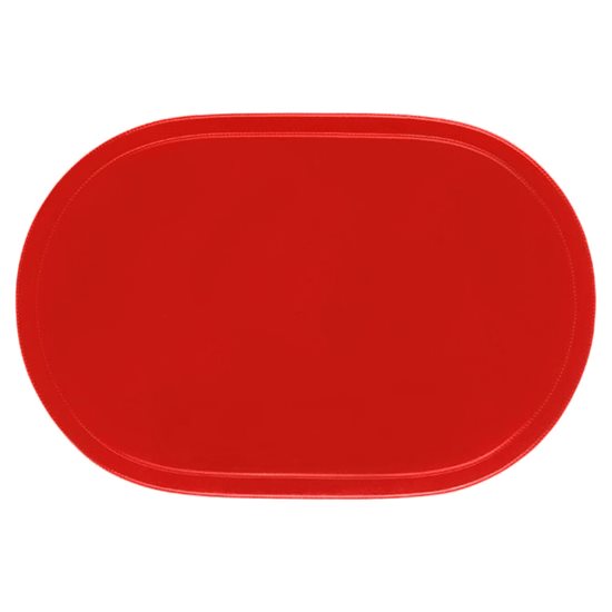 Suport farfurii (napron) oval, 45,5 x 29 cm, vinil, Rosu, "Fun" - Saleen