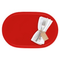 Suport farfurii (napron) oval, 45,5 x 29 cm, vinil, Rosu, "Fun" - Saleen
