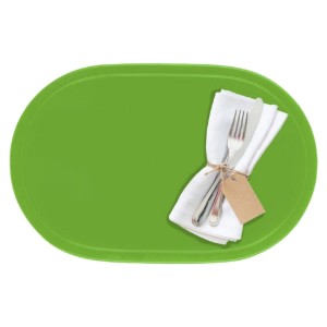 Suport farfurii (napron) oval, 45,5 x 29 cm, vinil, Verde, "Fun" - Saleen
