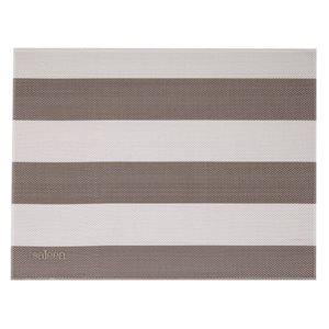 Suport farfurii (napron) "Stripes", 42 x 32 cm, vinil, Bej/Alb - Saleen