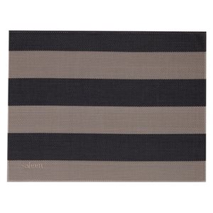 Suport farfurii (napron) "Stripes", 42 x 32 cm, vinil, bej/negru - Saleen