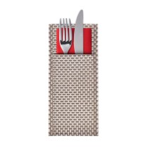 Set 6 suporturi pentru tacamuri, plastic, 24 x 9 cm, "Elegance", auriu/gri - Saleen