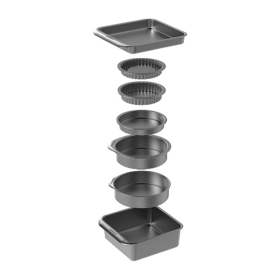 Set tavi antiaderente, 7 piese, otel carbon, "Master Class" - Kitchen Craft