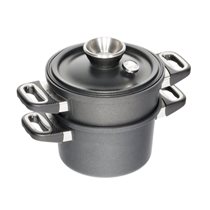 Set 3 piese pentru gatit la aburi, aluminiu, 24cm/4,5L - AMT Gastroguss