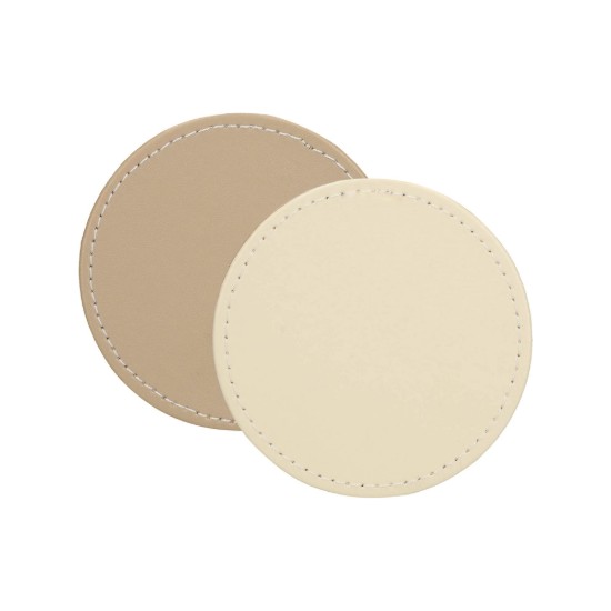 Set 4 suporturi pahare, piele sintetica, crem/taupe - Kitchen Craft