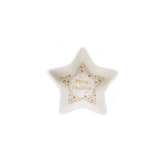 Bol stea, portelan, 15 cm, "Merry Christmas" - Easy Life