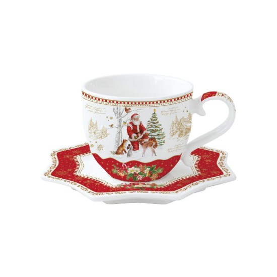 Set ceasca cu farfurioara 250 ml "CHRISTMAS MEMORIES", portelan - Nuova R2S