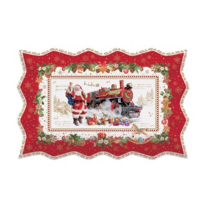 Platou servire, portelan, 35 x 23 cm, "CHRISTMAS MEMORIES" - Nuova R2S