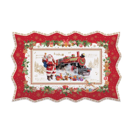 Platou servire, portelan, 35 x 23 cm, "CHRISTMAS MEMORIES" - Nuova R2S