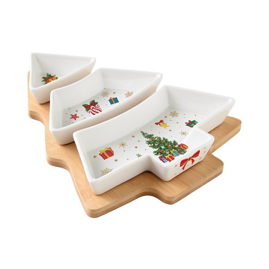 Set servire aperitive 4 piese, "CHRISTMAS ORNAMENTS" - Nuova R2S