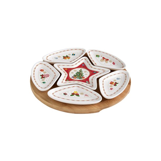 Set servire aperitive 7 piese "CHRISTMAS ORNAMENTS" - Nuova R2S