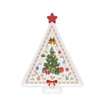 Platou forma brad, portelan, 21x16cm, "CHRISTMAS ORNAMENTS" - Nuova R2S