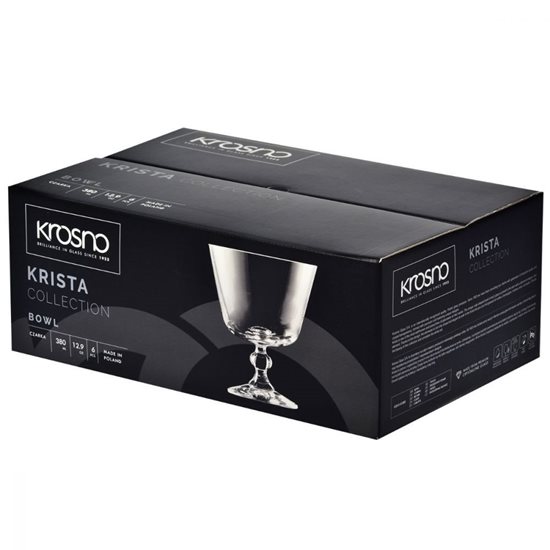 Set 6 cupe inghetata, sticla cristalina, "Krista", 380 ml - Krosno