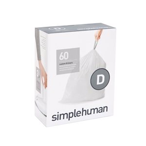 Saci de gunoi cod D, 20 L/ 60 buc, plastic - simplehuman
