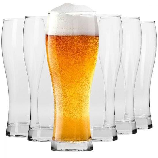 Set 6 pahare bere, sticla, 500ml, "Chill Casual" - Krosno