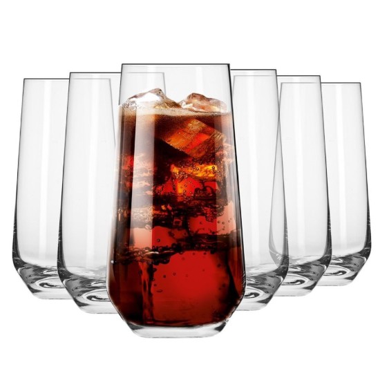 Set 6 pahare long drinks, sticla, 490ml, "Splendour" - Krosno