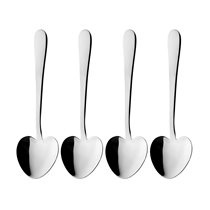 Set 4 lingurite pentru desert, forma inima, inox, "Windsor" - Grunwerg