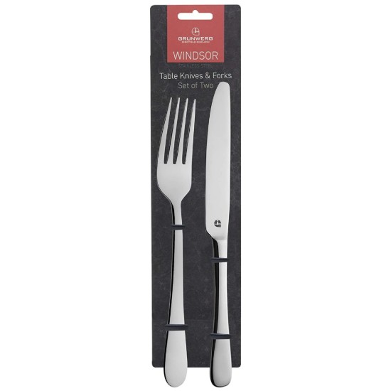 Set 2 furculite si 2 cutite, inox, "Windsor" - Grunwerg