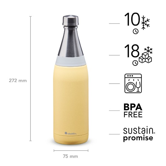 Sticla inox, 600ml, "Fresco Thermavac", Lemon Yellow - Aladdin