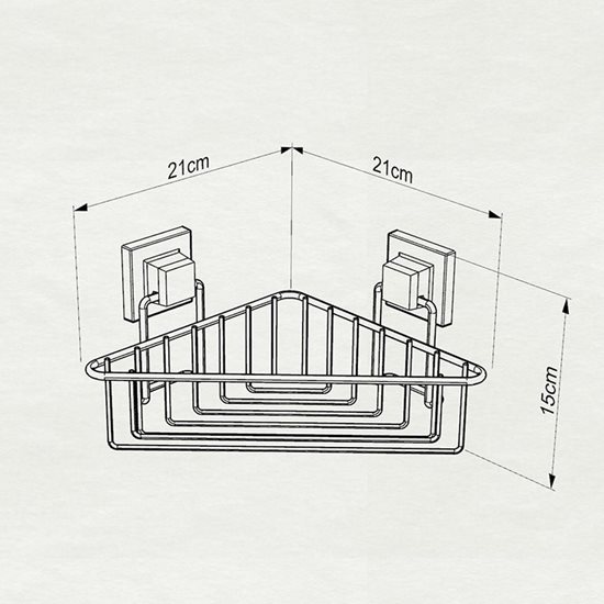 Raft pentru baie, adeziv, 21 x 21 x 15 cm - Tekno-tel