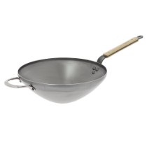 Tigaie wok, otel, 32cm, "Mineral B Bois" - de Buyer