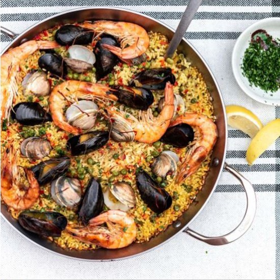 Tigaie paella, otel, 32cm, "Mineral B" - de Buyer