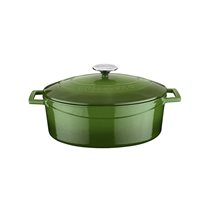 Cratita ovala, fonta 25cm/3,2L, "Folk", Verde - LAVA