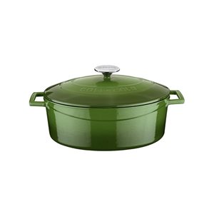 Cratita ovala, fonta 25cm/3,2L "Folk", Verde - LAVA