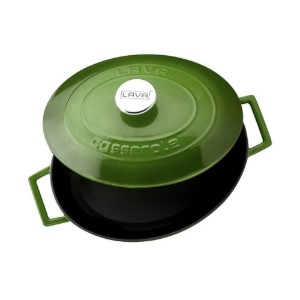 Cratita ovala, fonta 25cm/3,2L, "Folk", Verde - LAVA