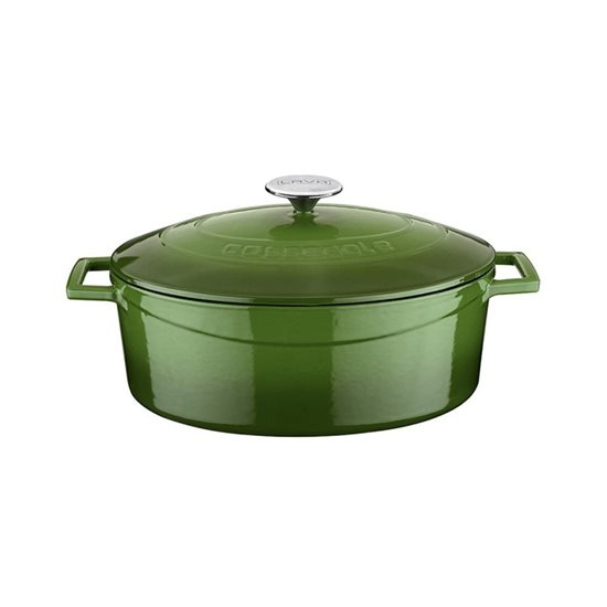 Cratita ovala, fonta, 27cm/3,9L, "Folk", Verde - LAVA