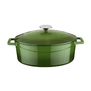 Cratita ovala, fonta, 29cm/4,67L, "Folk", Verde - LAVA
