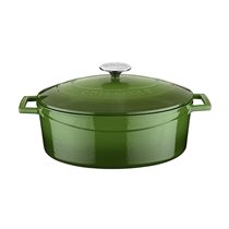 Cratita ovala, fonta, 29cm/4,7L "Folk", Verde - LAVA