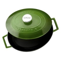 Cratita ovala, fonta, 29cm/4,7L "Folk", Verde - LAVA