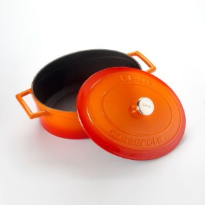 Cratita ovala, fonta, 27cm/3,9L, "Folk", Portocaliu - LAVA