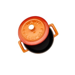 Mini-cratita fonta, 10cm/0,35L, "Folk", Portocaliu - LAVA